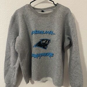 Gray Carolina Panthers Cropped Sweatshirt